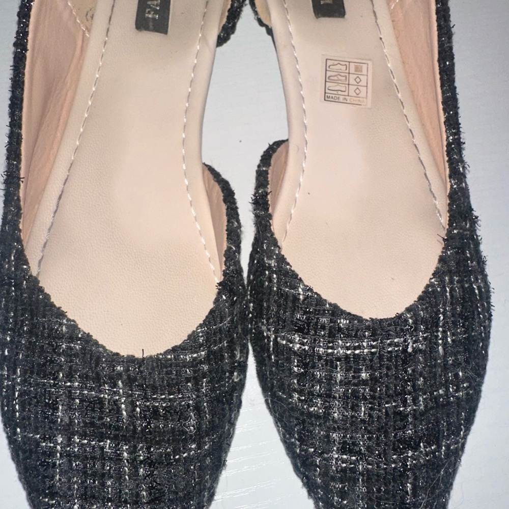 Nordstrom Black and White Tweed Flats
